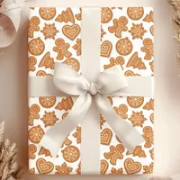 Gingerbread Man Cookies Cute Christmas Wrapping Paper