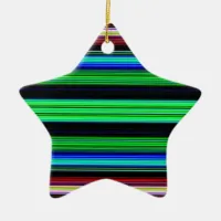 Thin Colorful Stripes - 1 Ceramic Ornament