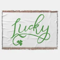 Lucky Shamrock St Patricks Day Irish Throw Blanket