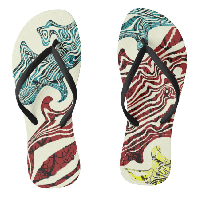 Ocean-like pattern flip flops