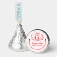 Café Bébé French Modern Pink Red Girl Baby Shower Hershey®'s Kisses®