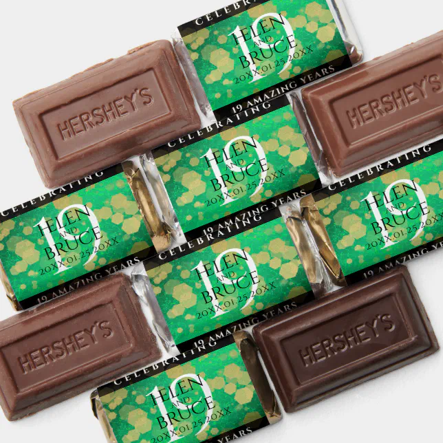 Elegant 19th Jade Wedding Anniversary Celebration Hershey's Miniatures