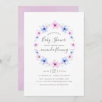 Pastel Pink and Blue Floral Baby Shower Invitation