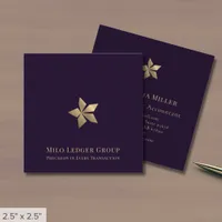 Modern Purple Luxury Square Business Card