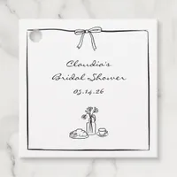 Timeless Hand-Drawn Coquette Bridal Shower Bespoke Favor Tags
