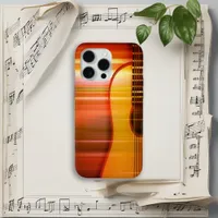 Vibrant Orange Abstract Guitar Art  iPhone 16 Case