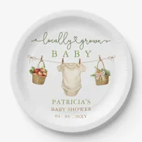 Locally Grown Baby Farmers Market Baby Shower Paper Plates