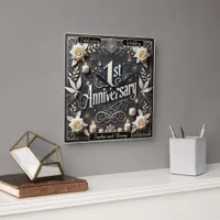 1st Anniversary Celebrate a Special Milestone Square Wall Clock