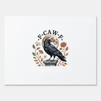 F-Caw-F Raven Moon Gothic Halloween Crow Bird Love Sign