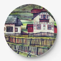 Transylvania, Romania, Picturesque Painted Scenery Paper Plates