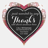 Tapestry Red White Chalkboard Thanks Heart Sticker