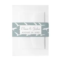 seagulls dusky blue beach invitation belly band