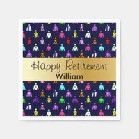 Happy Retirement Horse Racing Jockey Silks Napkins