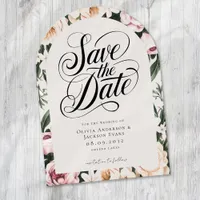 Vintage Floral Roses Wedding Save The Date