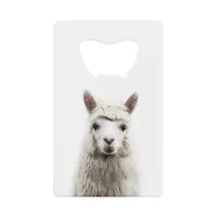 White Alpaca Credit Card Bottle Opener