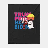 Funny Trumpkin Vs Boo Biden Halloween Design Class Fleece Blanket