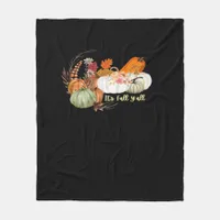 It’s Fall Y’all Autumn Halloween Design Fitted Fleece Blanket