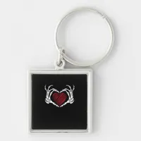 Skeleton Hand Heart Sign Costume Trending Hallowee Keychain