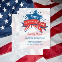 Memorial Day Star Flag Family Picnic  Postcard