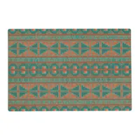 Southwestern Copper Teal Geometric Pattern Placemat