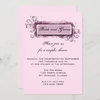 Abstract Pink Floral Couples Wedding Shower Invite