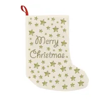 Christmas spirit - golden stars small christmas stocking