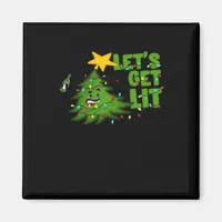 Let's Get Lit Tipsy Christmas Tree Funny Essential Magnet