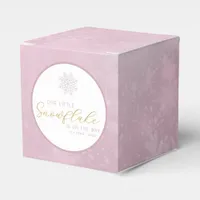Pink Snowflake Baby Shower Favor Box