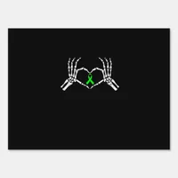 Skeleton Hand Heart Awareness Ribbon Supportive Sign