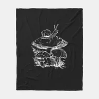 Cottagecore Aesthetic Mushroom Snail Fungi Goblinc Fleece Blanket