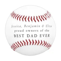 Best Dad Ever Custom Names Typography Baseball