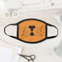 Halloween Orange Black Cats Nose and Whiskers Face Mask