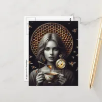 Surreal Tea Time With Bees Postcard
