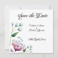 Elegant Floral Wedding Soft Botanical Romance Save The Date