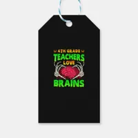 4th Grade Teachers Brains Skeleton Hand Heart Hall Gift Tags