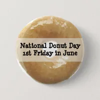 National Donut Day June Food Holidays Button