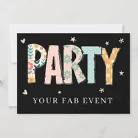 * Any PARTY DIY Invite NEON  Event Colorful