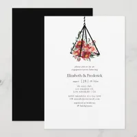 Boho Geometric Terrarium Floral Engagement Party Invitation