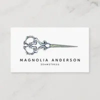 Vintage Scissors Sewing Seamstress Business Card