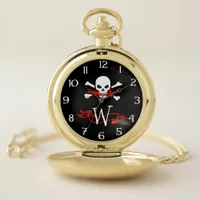 Monogram Jolly Roger Pirate Pocket Watch