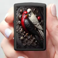 Stylized Parrots Meet Mechanical Design Zippo Lighter