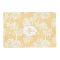 Hawaiian Palm Tree Silhouette Pattern Gold ID1093 Placemat