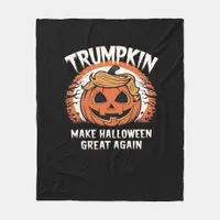 Trumpkin Make Halloween Great Again Funny Fleece Blanket
