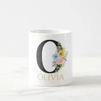 Watercolor Floral Monogram Coffee Mug