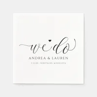 Wedding Cocktail Napkins Simple Elegant Script