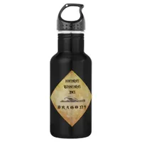 Here There Be Dragons Stainless Steel Water Bottle