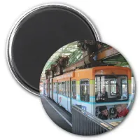 Orange Blue Wuppertal Floating Train Magnet