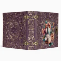 Vintage Purple Victorian Violin Sheet Music 3 Ring Binder