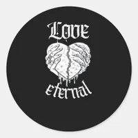 Gothic Skeleton Heart Valentine Classic Design Classic Round Sticker