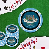 US 250 Years of Freedom Light Blue & Navy  Poker Chips